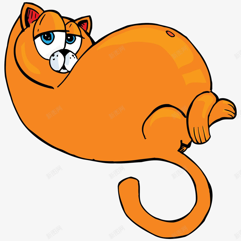 慵懒的猫咪png免抠素材_新图网 https://ixintu.com 动物 卡通动物 姿势动作 宠物 家养猫咪 手绘平面 橘色猫咪