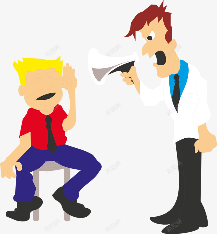 聋子和拿着喇叭说话的男人png免抠素材_新图网 https://ixintu.com 喇叭 男人 说话