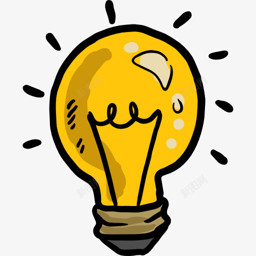 灯泡图标png_新图网 https://ixintu.com 发明 想法 技术 灯泡 照明 电力 电子