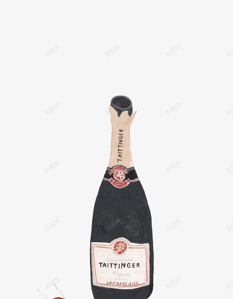 手绘酒瓶png免抠素材_新图网 https://ixintu.com 卡通 手绘 深色 装饰