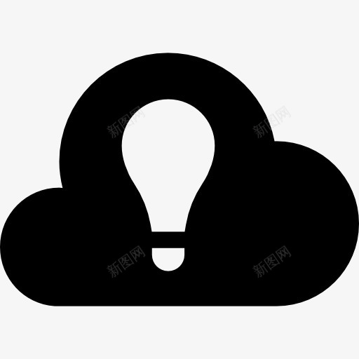 云的思想图标png_新图网 https://ixintu.com 云 云网络 地图和国旗 思想 灯泡 网络