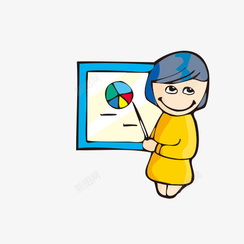 卡通黄色的数学老师png免抠素材_新图网 https://ixintu.com 卡通老师 数学老师 老师 黄色衣服的老师