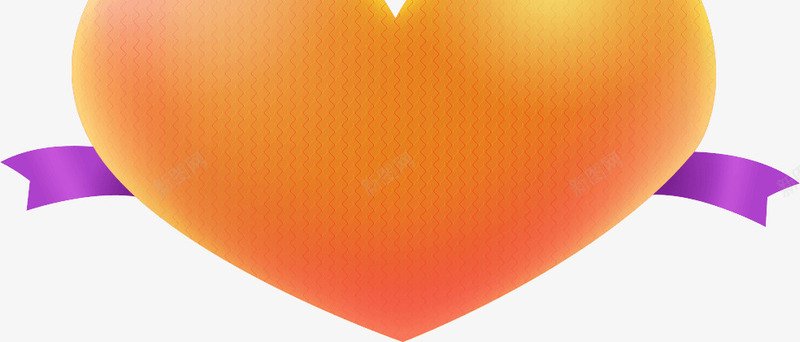 立体橘色心型状png免抠素材_新图网 https://ixintu.com 立体