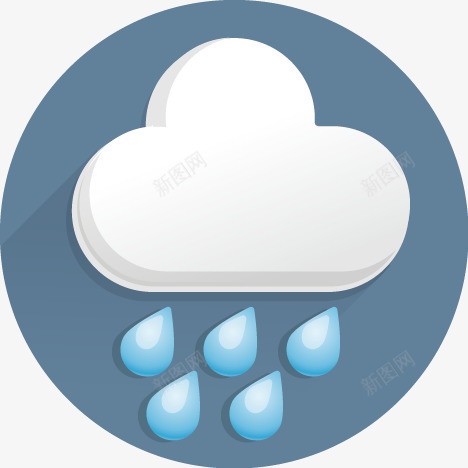 下雨矢量图图标ai_新图网 https://ixintu.com 下雨 天气预报 气象图标 矢量图