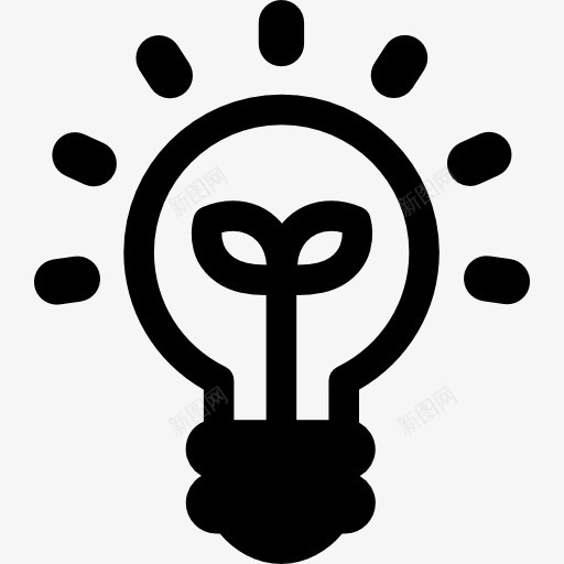 灯泡图标png_新图网 https://ixintu.com 发明 想法 技术 灯 照明 电力 电气