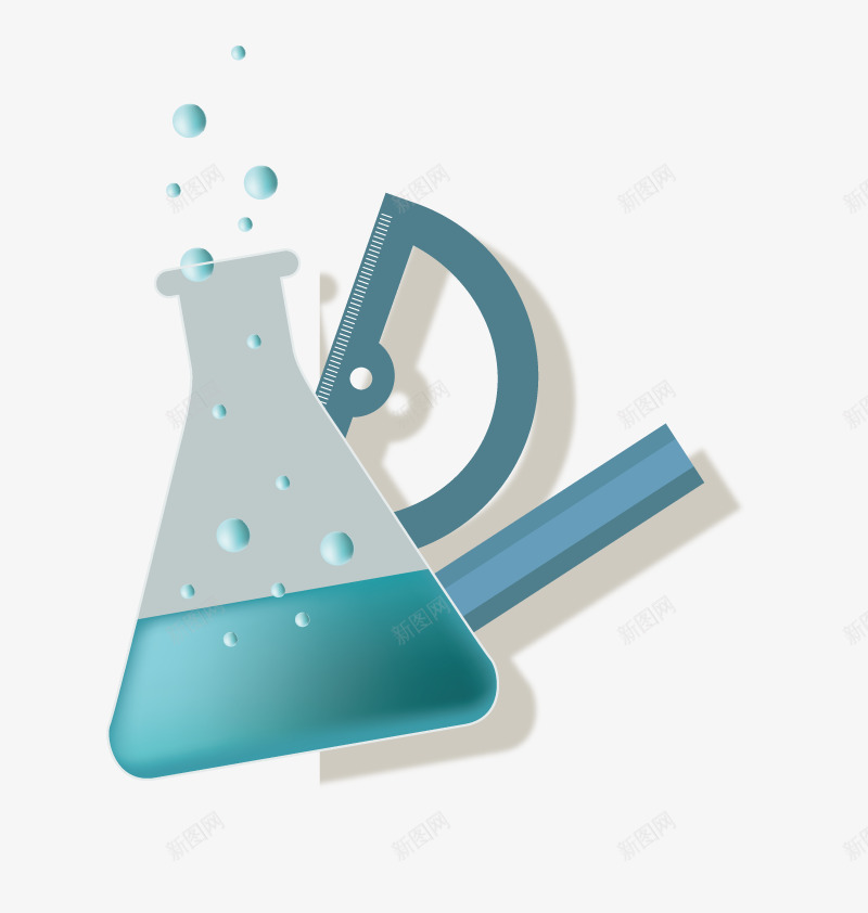 科学实验室png免抠素材_新图网 https://ixintu.com 免扣png素材 免费png素材 墙角器 教学 烧瓶 直尺