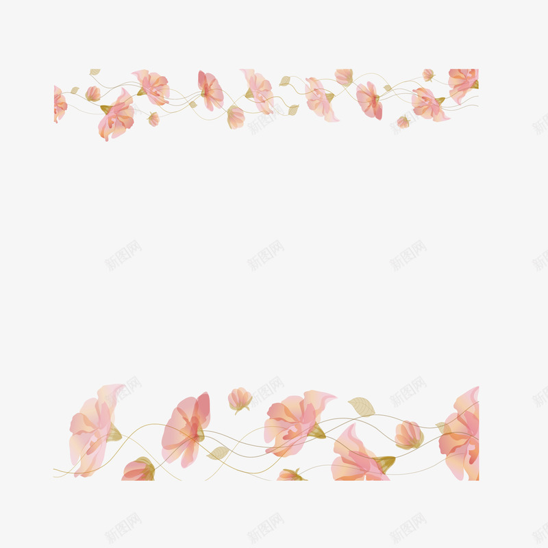 喇叭花边框png免抠素材_新图网 https://ixintu.com 喇叭花 矢量边框 花卉边框 边框素材