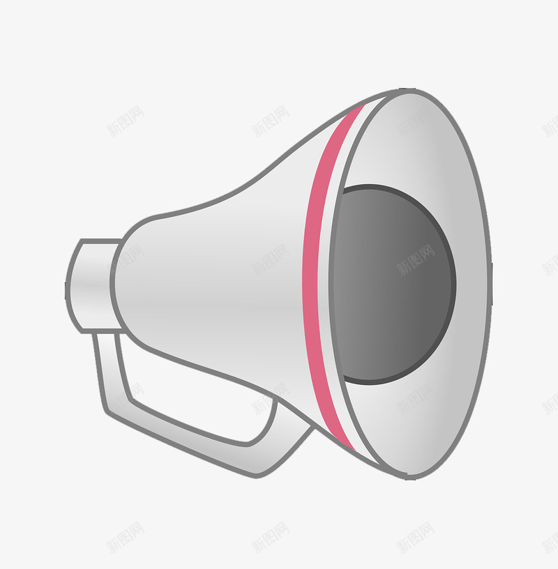 手绘喇叭png免抠素材_新图网 https://ixintu.com 卡通 喇叭 手绘 灰色