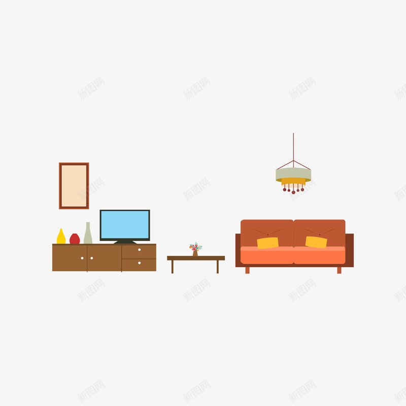 手绘房间家具png免抠素材_新图网 https://ixintu.com 房间家具 手绘