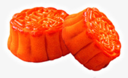 橘红色月饼美味中秋素材
