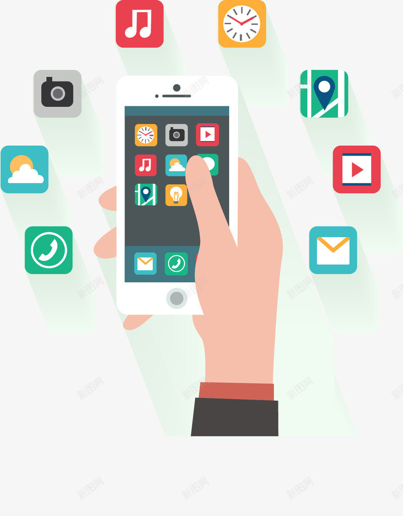 手机APP介绍矢量图ai免抠素材_新图网 https://ixintu.com APP介绍 PNG图片 手机 矢量素材 程序 软件 矢量图