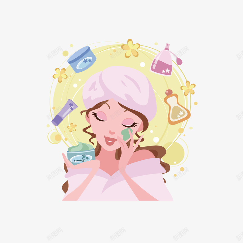创意美女化妆品元素png免抠素材_新图网 https://ixintu.com 化妆 化妆品 美女