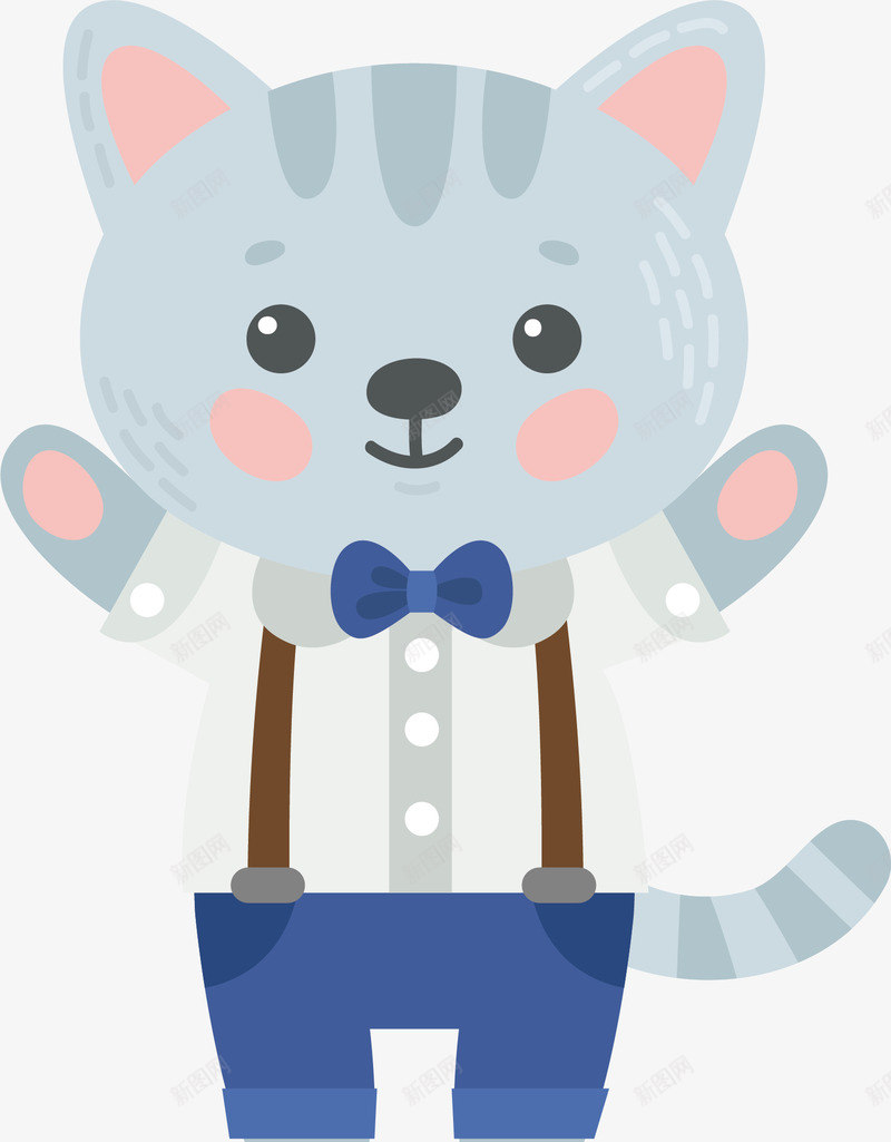 卡通猫咪矢量图ai免抠素材_新图网 https://ixintu.com 卡通动物 卡通手绘 彩画 猫咪 装饰图案 矢量图