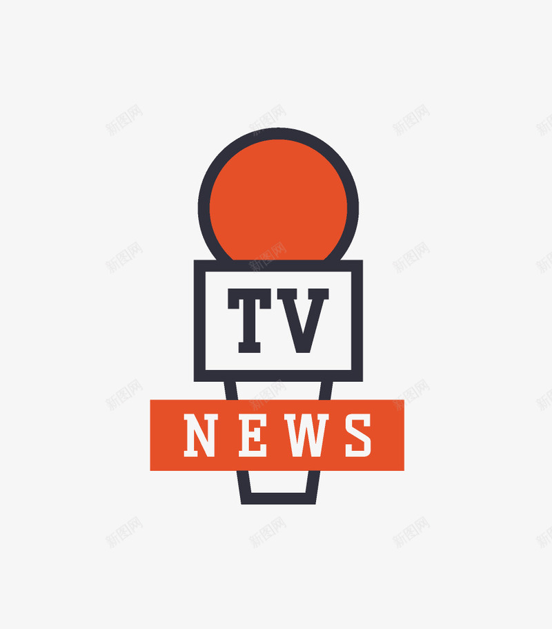 卡通极简电视台周边图标样式png_新图网 https://ixintu.com 宣传设计 广告设计 电视台周边样式 电视台相关图标 电视台系列图标 简约图标设计