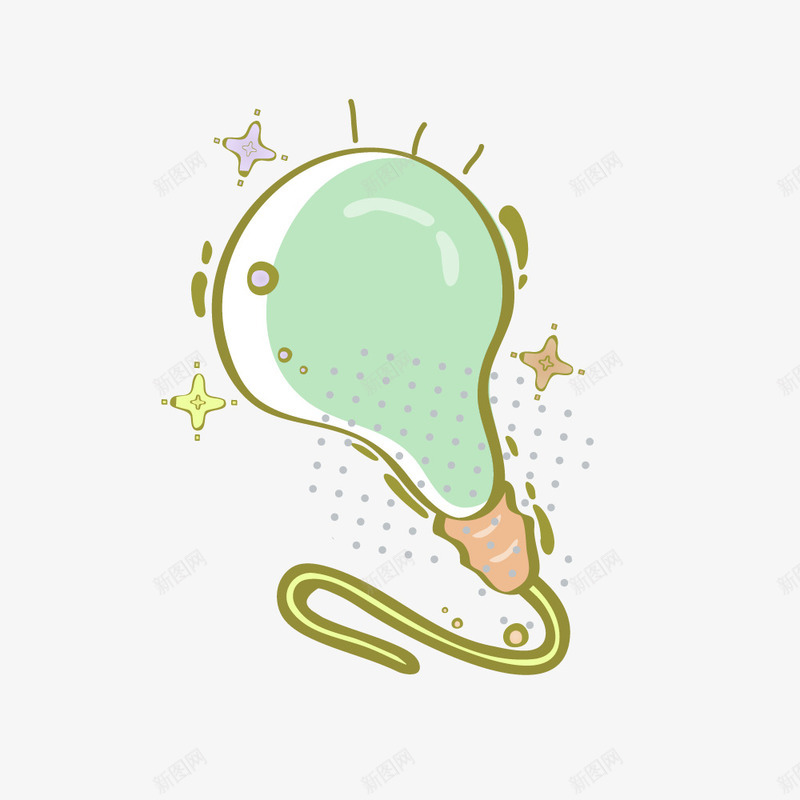 小灯泡png免抠素材_新图网 https://ixintu.com 创意 卡通 装饰图案