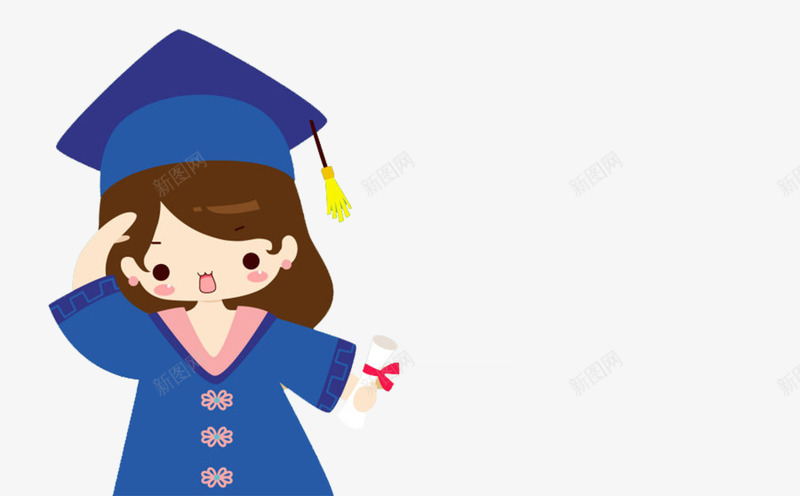 卡通学士服png免抠素材_新图网 https://ixintu.com 卡通人物 卡通学士服 卡通教师 学士帽