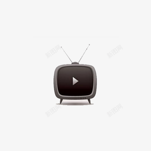 黑色小电视png免抠素材_新图网 https://ixintu.com 复古电视 扁平化电视 电视免扣元素 电视插画 老式电视