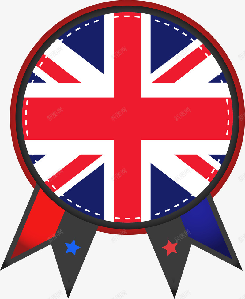 英国国旗徽章png免抠素材_新图网 https://ixintu.com 国旗 旗子 矢量旗子 红色 英伦 英国国旗 英国旗 蓝色