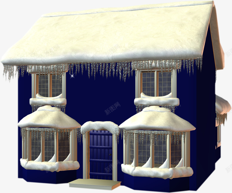 雪地里的房子png免抠素材_新图网 https://ixintu.com 儿童 卡通 卡通插画 可爱 场景 建筑 房子 房屋 街道