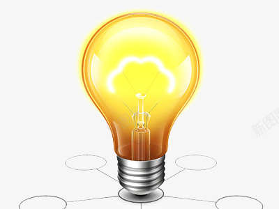 灯泡元素png免抠素材_新图网 https://ixintu.com 光亮 暖黄色 灯泡 节能灯