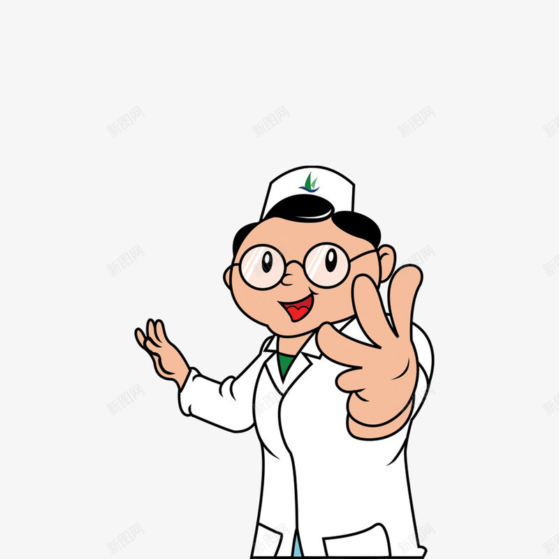 卡通医生png免抠素材_新图网 https://ixintu.com 医务人员 卡通人物 卡通医生 戴眼镜医生
