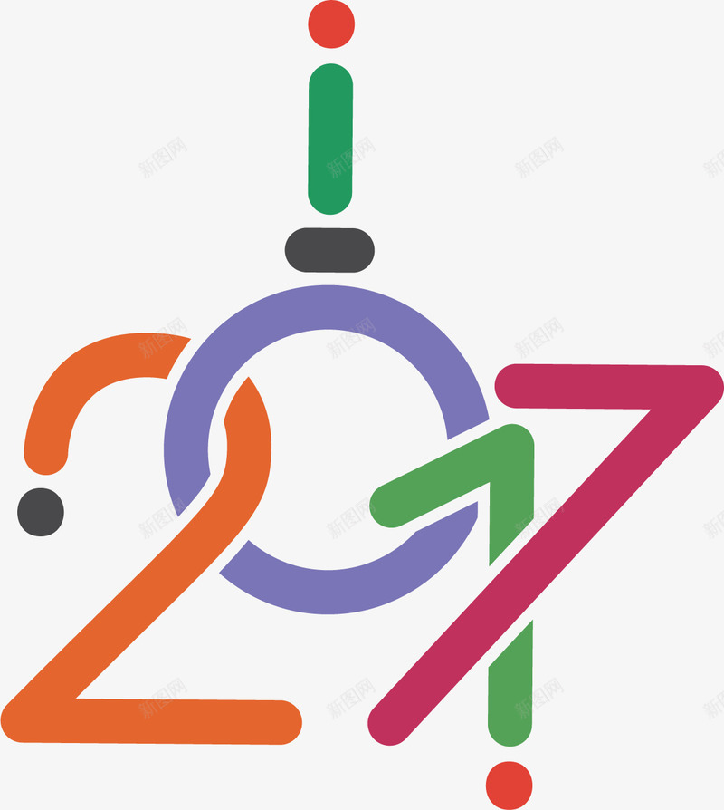 几何线条2017png免抠素材_新图网 https://ixintu.com 2017 几何 扁平化 橘色 矢量素材 紫色