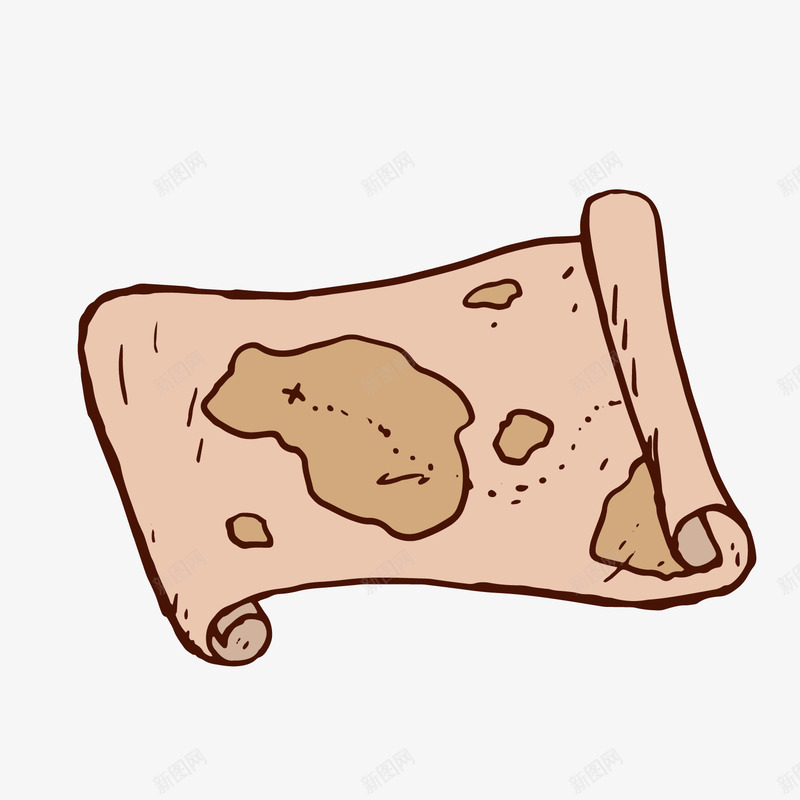 卡通藏宝图背景装饰png免抠素材_新图网 https://ixintu.com 卡通地图 文案背景 背景装饰 藏宝图