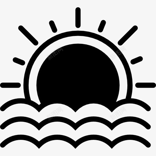 日落图标png_新图网 https://ixintu.com 向下箭头 天气 日落 自然 阳光