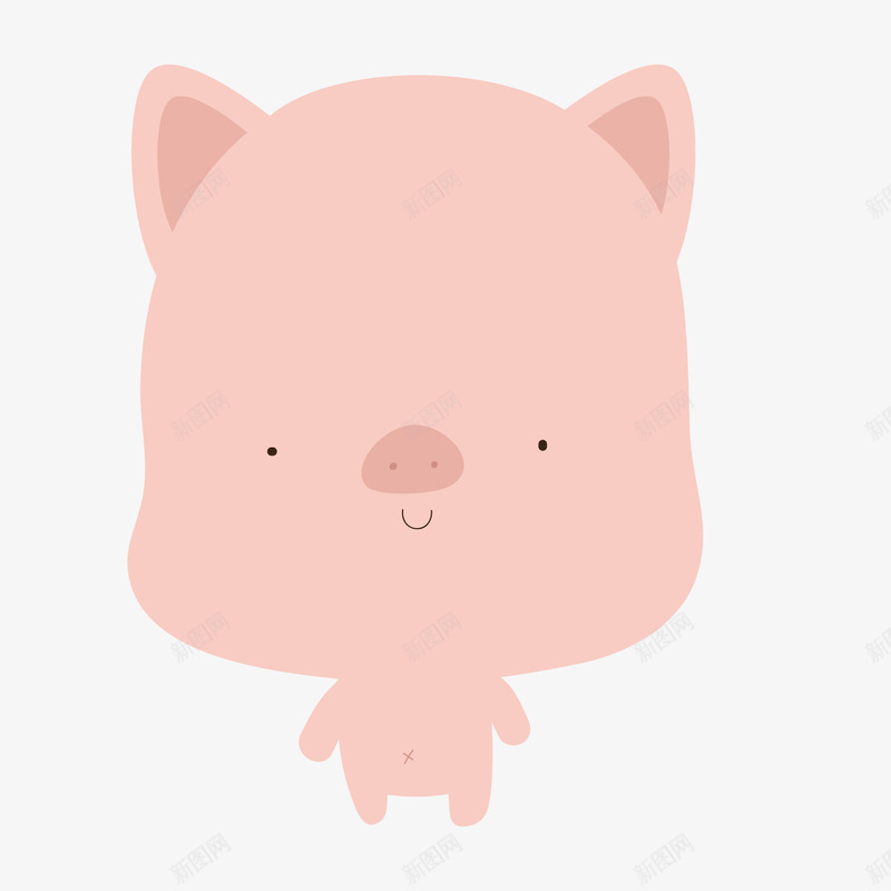 粉色小猪手绘矢量图ai免抠素材_新图网 https://ixintu.com 创意 动物 卡通 可爱 小猪 小眼睛 手绘 粉红色 矢量图