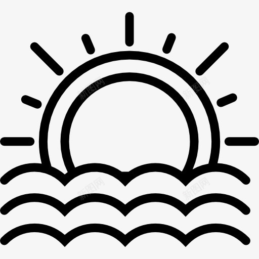 日落图标png_新图网 https://ixintu.com 向下箭头 天气 日落 自然 阳光