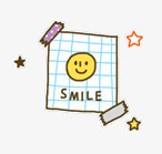 卡通便利贴png免抠素材_新图网 https://ixintu.com 微笑图案 微笑素材 每天微笑