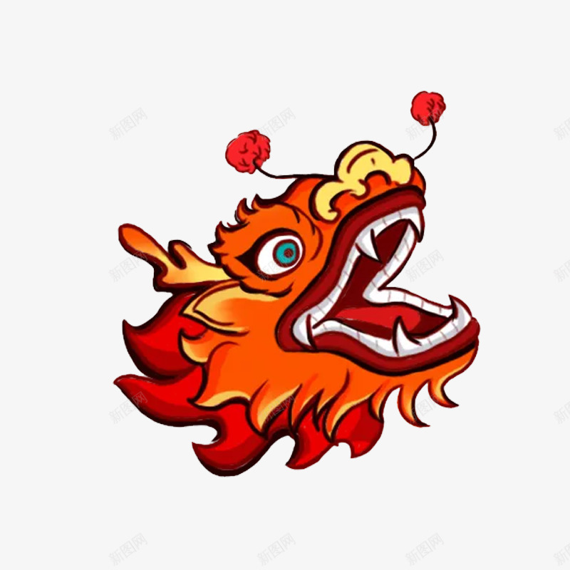 橘红色的龙头png免抠素材_新图网 https://ixintu.com png图形 png装饰 手绘 橘红色 装饰 龙头