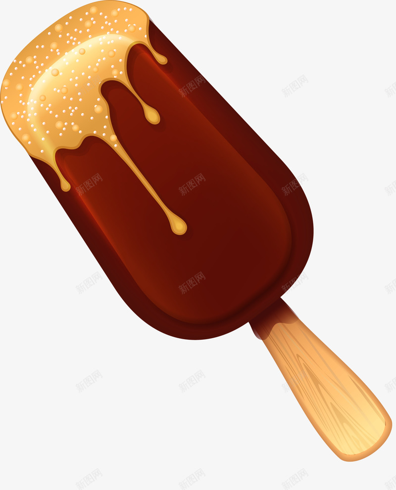 咖啡色卡通冰棍png免抠素材_新图网 https://ixintu.com 卡通冰条 咖啡色冰棍 巧克力 甜品 甜食 装饰图案 食物