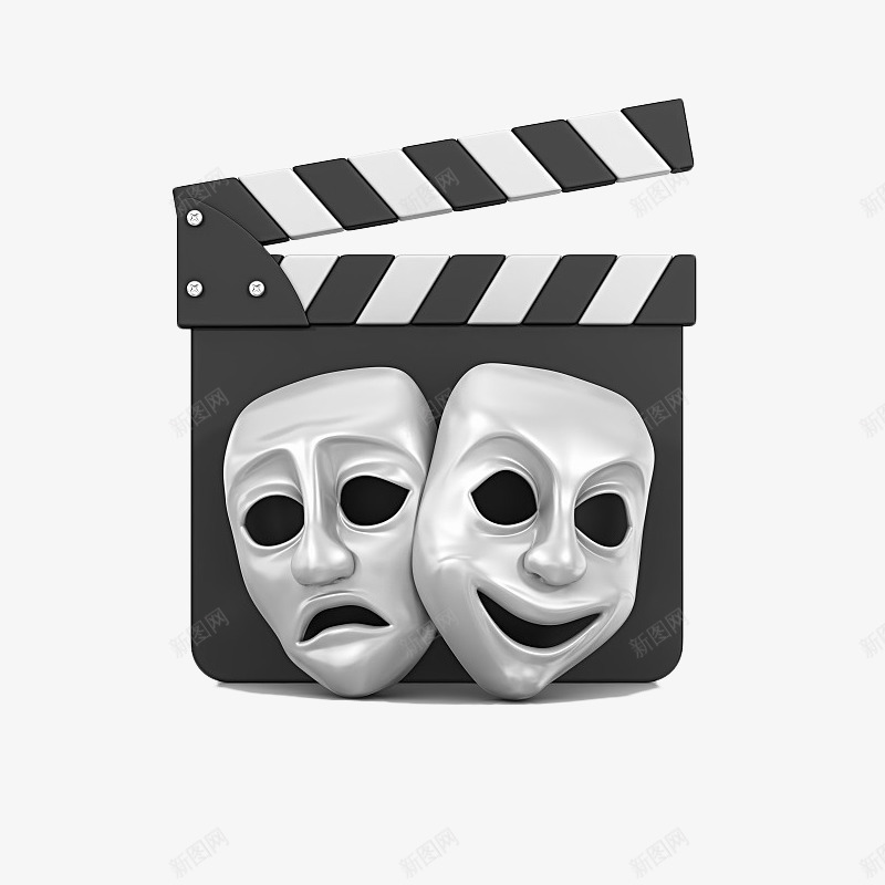 卡通面具场记牌图标png_新图网 https://ixintu.com 图标 场记牌 电影 电影业 胶卷 设计 象征 面具