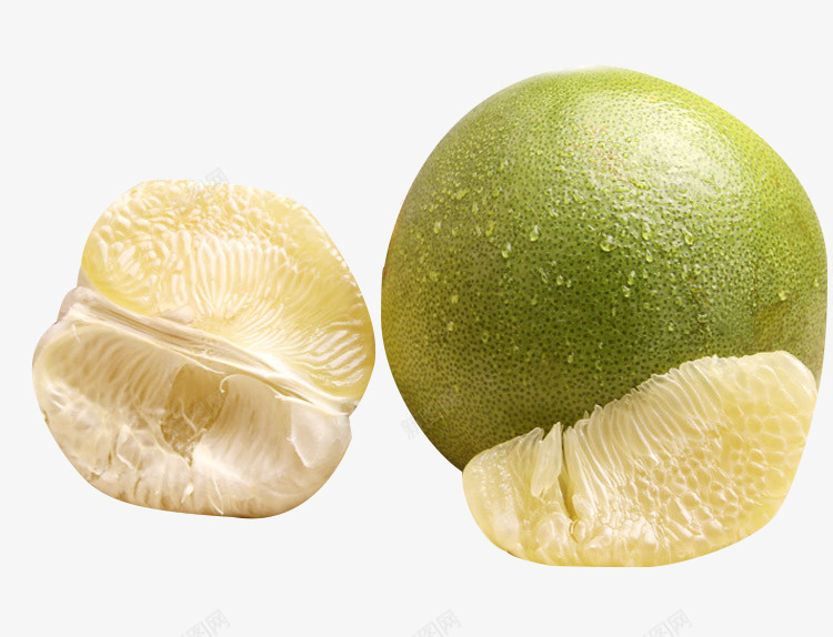新鲜剥开的青柚png免抠素材_新图网 https://ixintu.com 热带水果 热带青柚 绿皮青柚 青柚 青柚水果 黄心青柚
