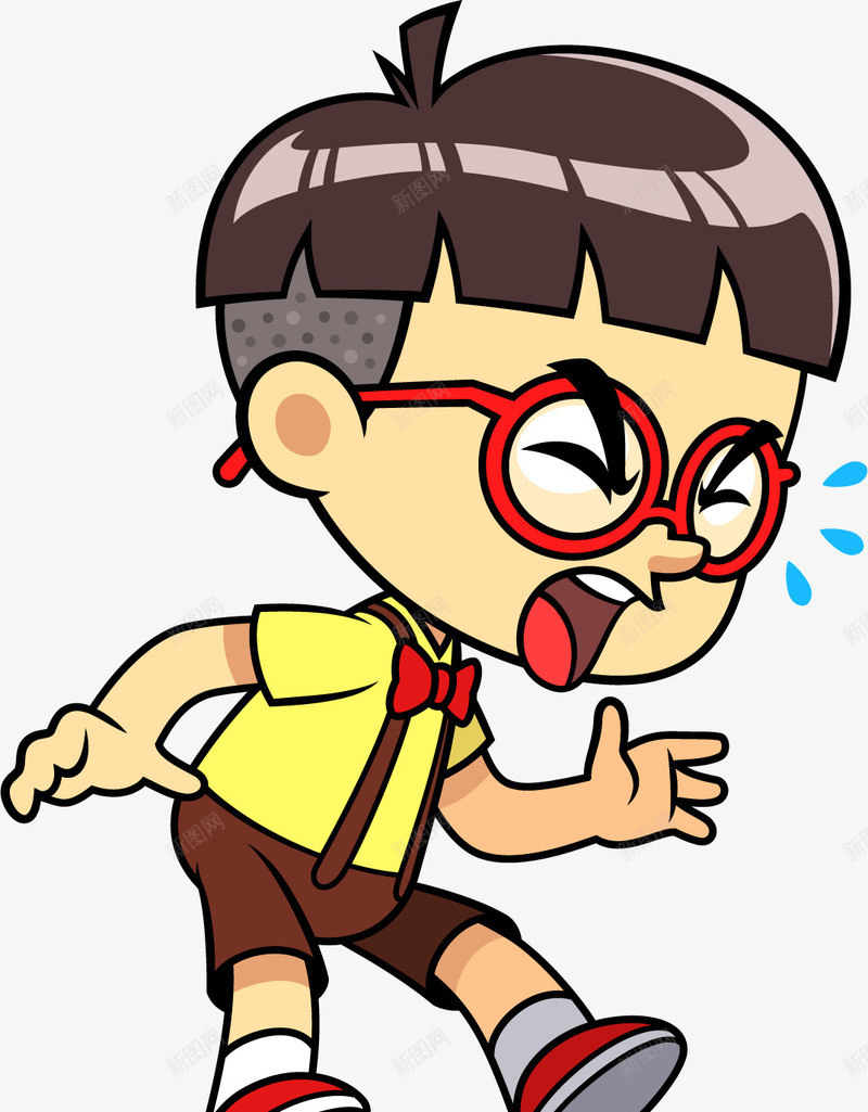 有困难的男孩矢量图ai免抠素材_新图网 https://ixintu.com 卡通 困难 手绘 男孩 眼镜 蝴蝶结 黄色 矢量图