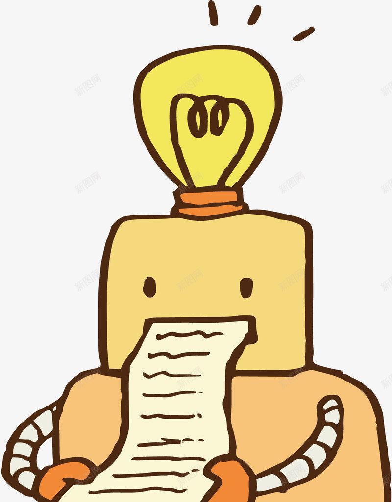 创意灯泡智能机器人矢量图ai免抠素材_新图网 https://ixintu.com 列清单 卡通机器人 智能机器人 机器人 清单 矢量png 矢量图