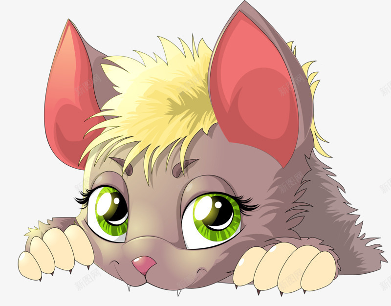 手绘猫咪png免抠素材_新图网 https://ixintu.com 动物 可爱 大眼睛 宠物 猫咪
