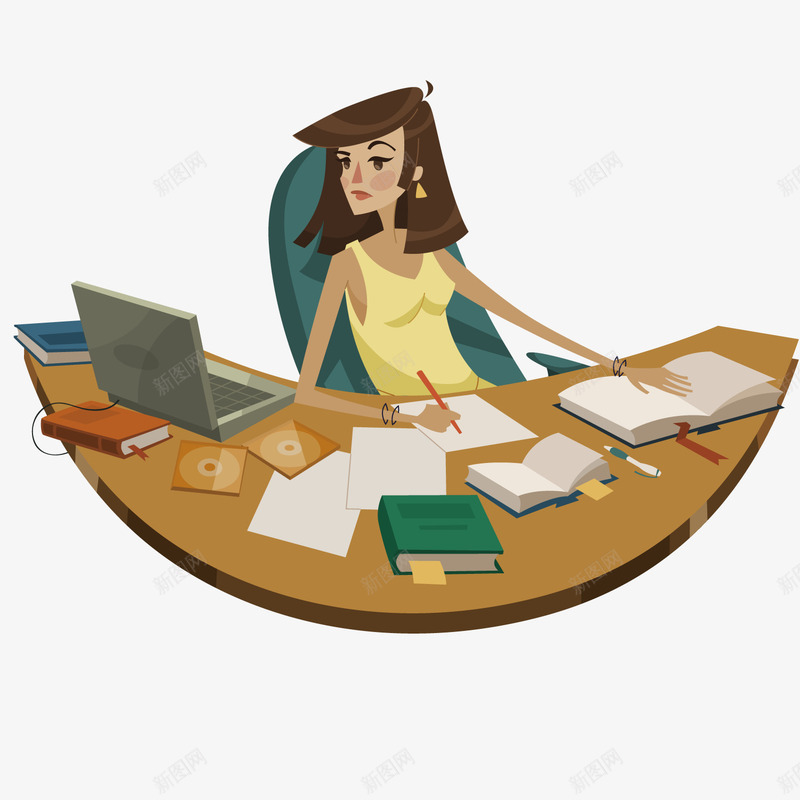正在办公的女老师png免抠素材_新图网 https://ixintu.com 办公 教案 老师