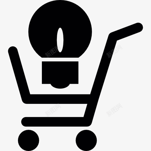电子商务解决方案图标png_新图网 https://ixintu.com 商务车 在线商店 灯泡 理念 购物车