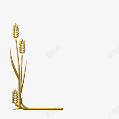 小麦花纹png免抠素材_新图网 https://ixintu.com 花纹素材 装饰素材 转角花纹