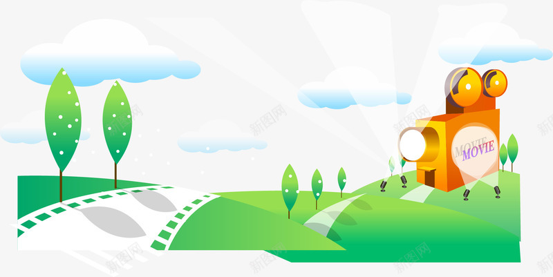 电影胶片风景png免抠素材_新图网 https://ixintu.com 电影 电影胶片 胶片素材 风景