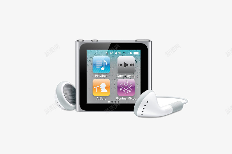 ipodnano6png免抠素材_新图网 https://ixintu.com MP3 正方形 苹果 银灰