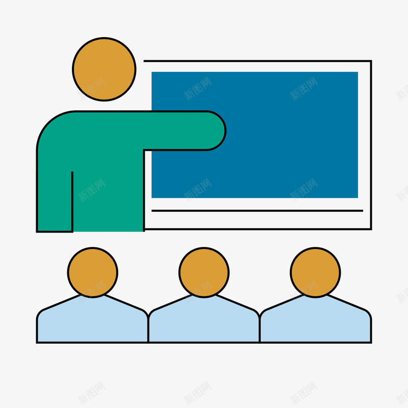 老师同学上课的场景png免抠素材_新图网 https://ixintu.com 上课 卡通手绘 同学 老师 黑板