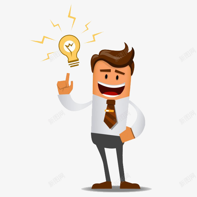 扁平人物想法png免抠素材_新图网 https://ixintu.com 一个好想法 人物 想法 扁平风 灯泡 灵光一现 灵光一闪