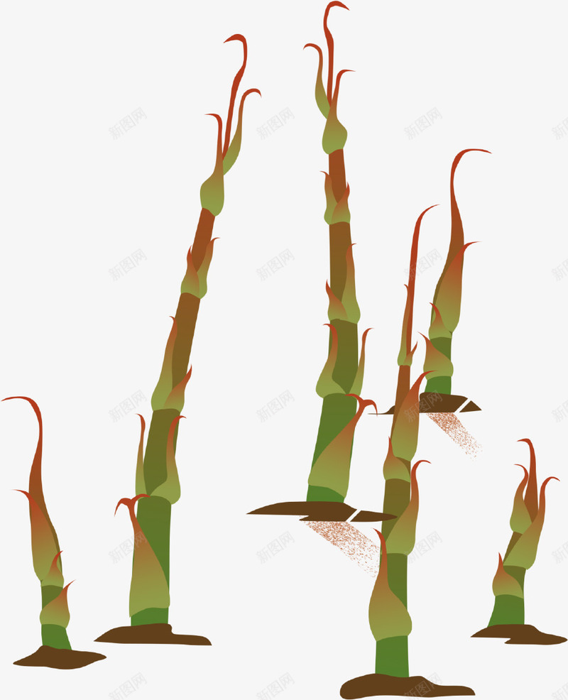 立体竹笋海报装饰图案png免抠素材_新图网 https://ixintu.com 幼芽 拔尖 植物 立体创意 竹笋 绿色 装饰图案