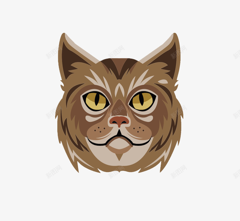 猫头棕色卡通动物免费psd免抠素材_新图网 https://ixintu.com 动物 卡通 棕色 猫咪