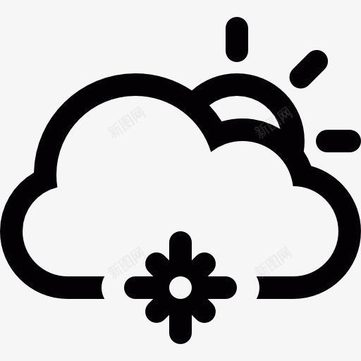 云雪图标png_新图网 https://ixintu.com 下着雪 云 天气 阳光 阴天 雪