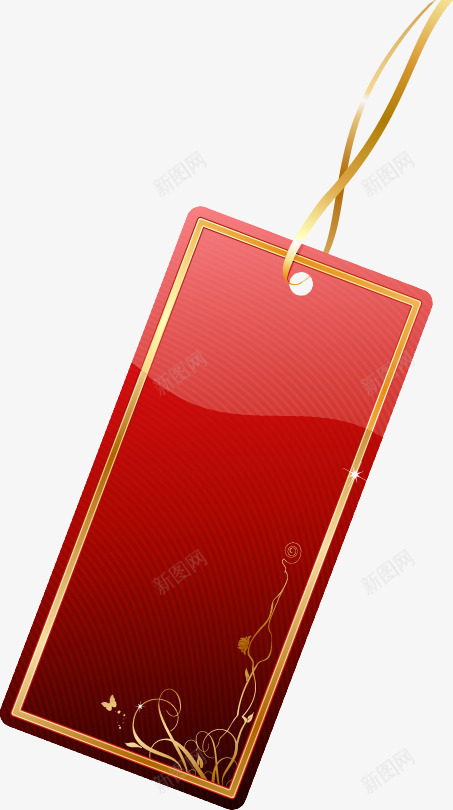 简约红色长方形吊牌矢量图ai免抠素材_新图网 https://ixintu.com 简约 红色 长方形吊牌 矢量图