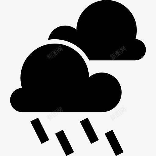 雨图标png_新图网 https://ixintu.com 下降 下雨 云 天气 指出图标 雨 黑